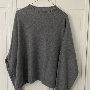 ANTHROPOLOGIE Alani 100% Cashmere Mock-Neck Sweater by Pilcro Womens XL Grey